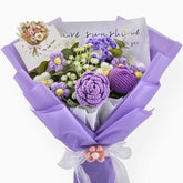 YSHomy Crochet Rose Carnation Tulip Bouquet